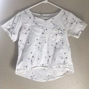 White Crop Top Shirt